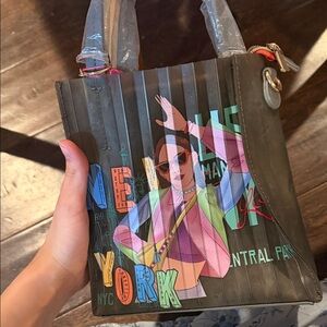 Black Illustrated NYC Graphic Tote Bag